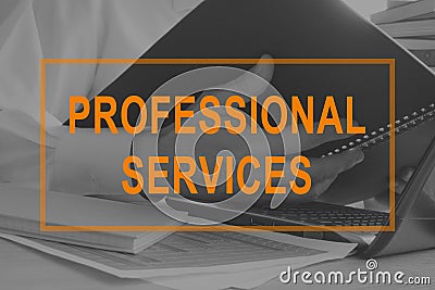 Professional services. Manager working with documents. Stock Photo