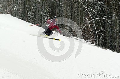 Professional skiing in Bukovel Stock Photo