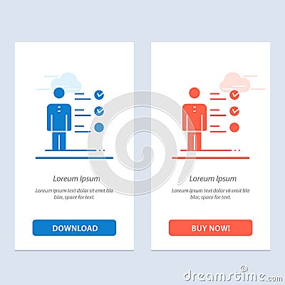 Professional Skills, Skills, Jobs kills, Professional Ability Blue and Red Download and Buy Now web Widget Card Template Vector Illustration