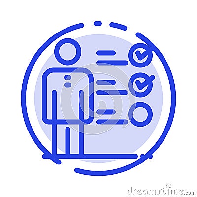 Professional Skills, Skills, Jobs kills, Professional Ability Blue Dotted Line Line Icon Vector Illustration