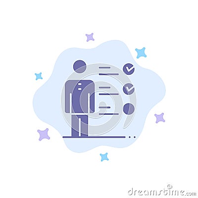 Professional Skills, Skills, Jobs kills, Professional Ability Blue Icon on Abstract Cloud Background Vector Illustration
