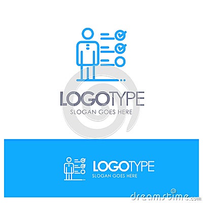 Professional Skills, Skills, Jobs kills, Professional Ability Blue outLine Logo with place for tagline Vector Illustration