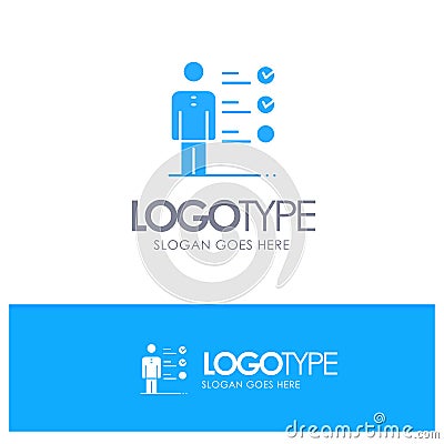 Professional Skills, Skills, Jobs kills, Professional Ability Blue Solid Logo with place for tagline Vector Illustration