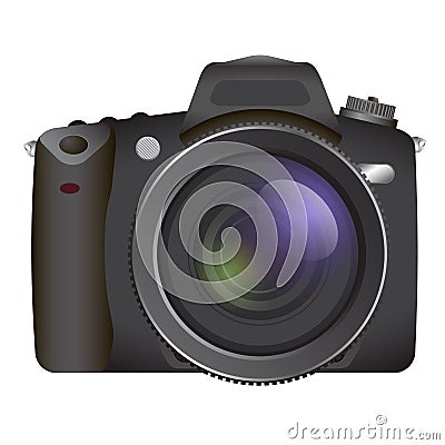 Professional SLR camera, photocamera Vector Illustration