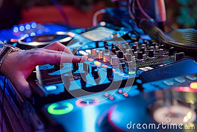 Professional sound mixer for musical events. Stock Photo