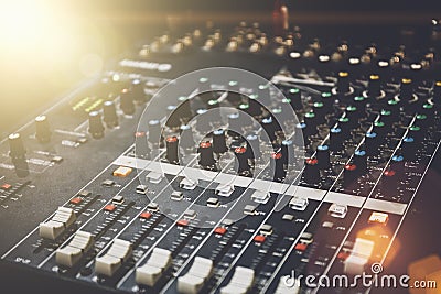 Professional sound mixer in studio for music and sound recording equipment Stock Photo