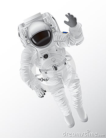 Professional Spaceman in Modern Pressure Suit Vector Illustration