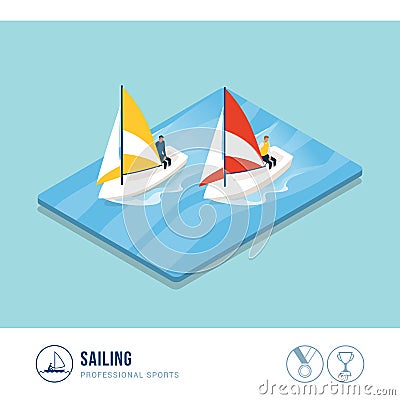 Professional sports competition: sailing Vector Illustration