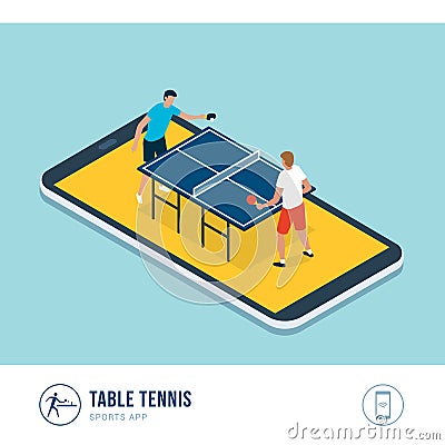 Professional sports competition: table tennis Vector Illustration