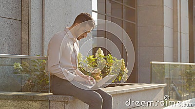 Professional successful young freelancer male specialist programmer student business man in stylish formal clothes boss Stock Photo