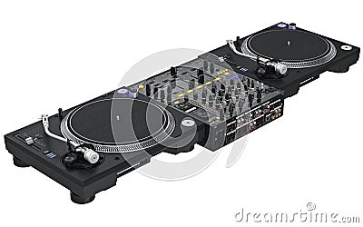 Professional table dj equipment Stock Photo