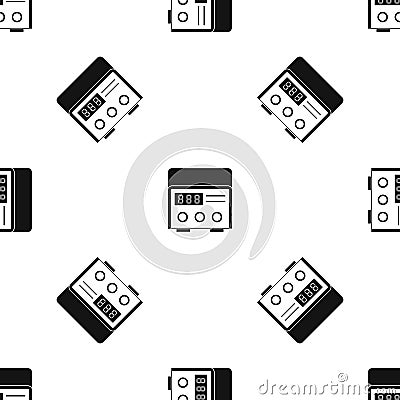 Professional tattoo machine pattern seamless black Vector Illustration