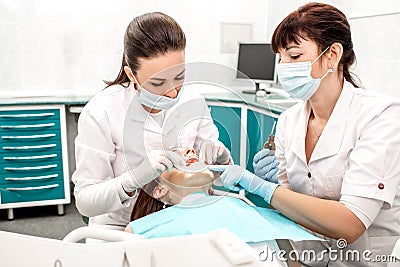 Professional teeth cleaning Stock Photo