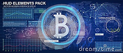 Professional trader tools for successful trading. HUD elements pack. Infographic elements. Abstract background with Vector Illustration