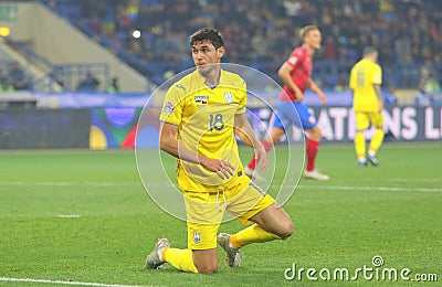 Professional Ukrainian football striker Roman Yaremchuk Editorial Stock Photo