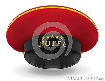 Professional uniform cap porter in the hotel vector illustration Cartoon Illustration