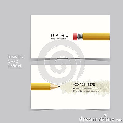 Professional vector business card set with pencil Vector Illustration