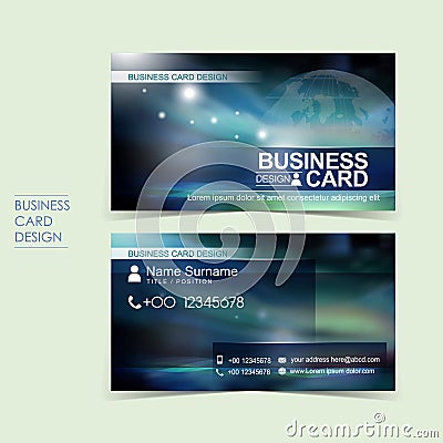 Professional vector business card set Vector Illustration