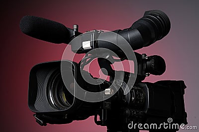 Professional Video Camera Stock Photo