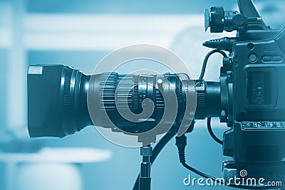 Professional video camera lens Stock Photo