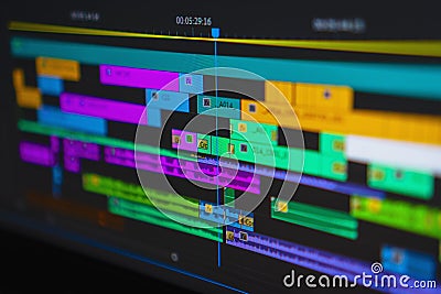 Professional video editing time line Stock Photo