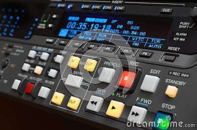 Professional video recorder. Control panel Stock Photo