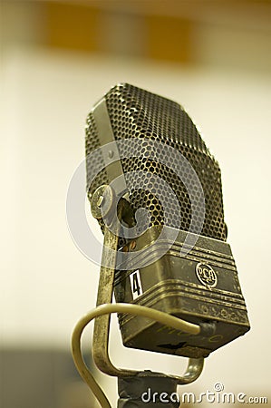 Professional Vintage microphone; Abbey Road Studios, London Editorial Stock Photo