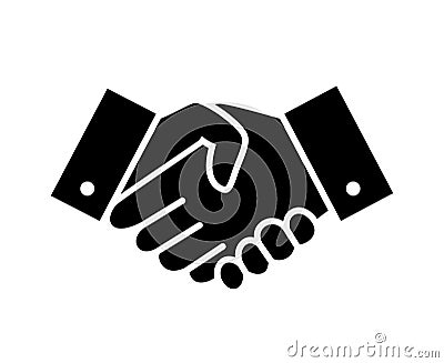 Professional welcome and respect handshake icon Vector Illustration