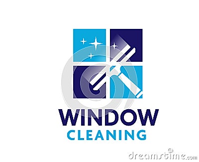 Professional window cleaning washing Vector Illustration