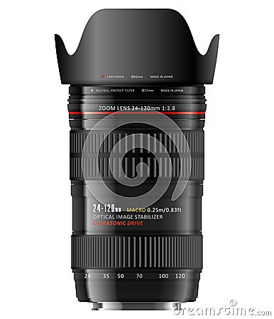 Professional zoom lens Vector Illustration