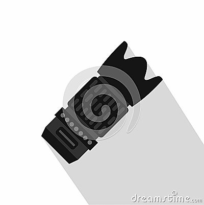 Professional zoom lens icon, flat style Vector Illustration