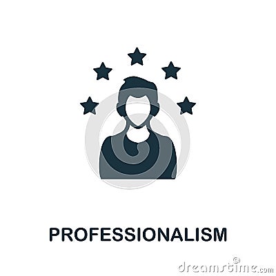 Professionalism icon. Monochrome sign from corporate development collection. Creative Professionalism icon illustration Vector Illustration