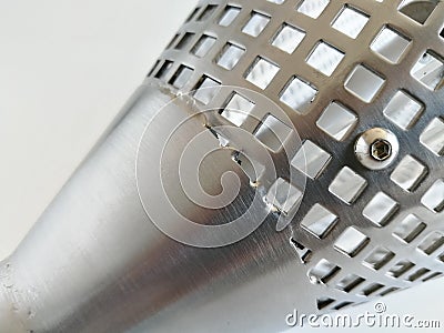 Professionally welded welding seam close up Stock Photo