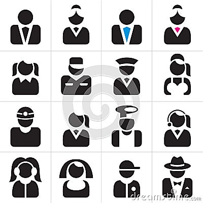 Professions icons set Vector Illustration