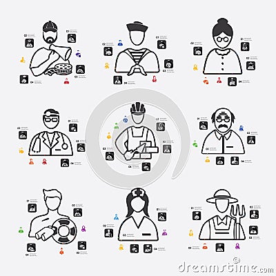 Professions infographic Vector Illustration