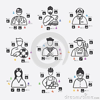 Professions infographic Vector Illustration