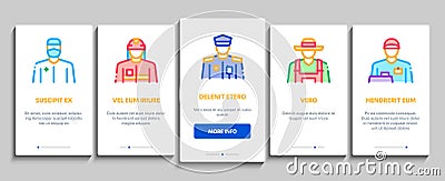 Professions People Onboarding Elements Icons Set Vector Vector Illustration