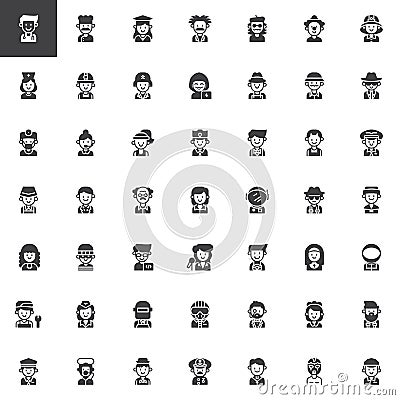 Professions vector icons set Vector Illustration