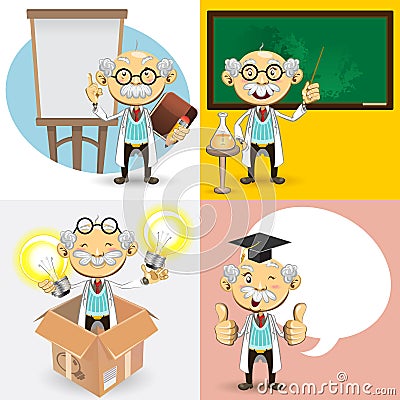 Professor Characters Vector Illustration