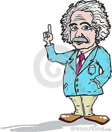Professor Einstein cartoon caricature vector illustration Vector Illustration