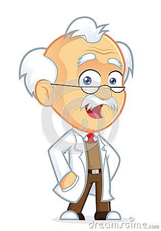 Professor with Hand in Pocket Vector Illustration