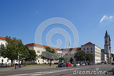 Professor-Huber-Platz in Munich, Germany, 2015 Editorial Stock Photo