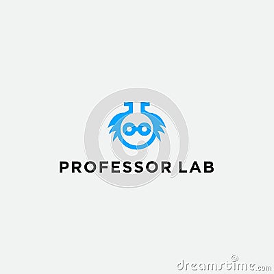 professor laboratory logo design vector illustration Vector Illustration