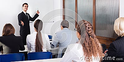 Professor and professionals at courses Stock Photo