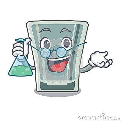 Professor shot glass in the cartoon shape Vector Illustration