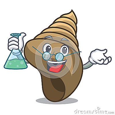 Professor spiral shell character cartoon Vector Illustration