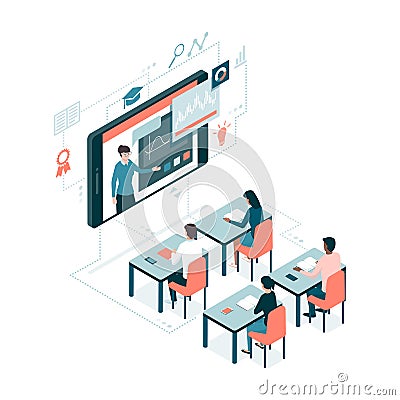 E-learning and education Vector Illustration