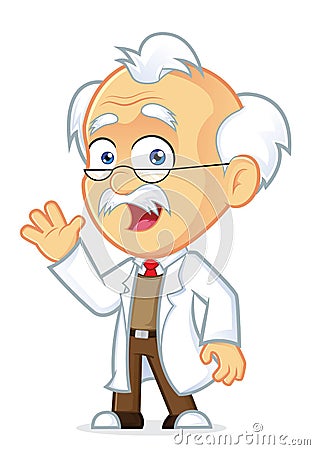 Professor Waving Vector Illustration