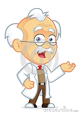 Professor in Welcoming Gesture Vector Illustration