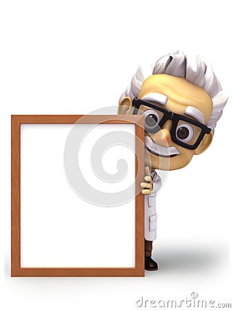 Professor with white board Stock Photo